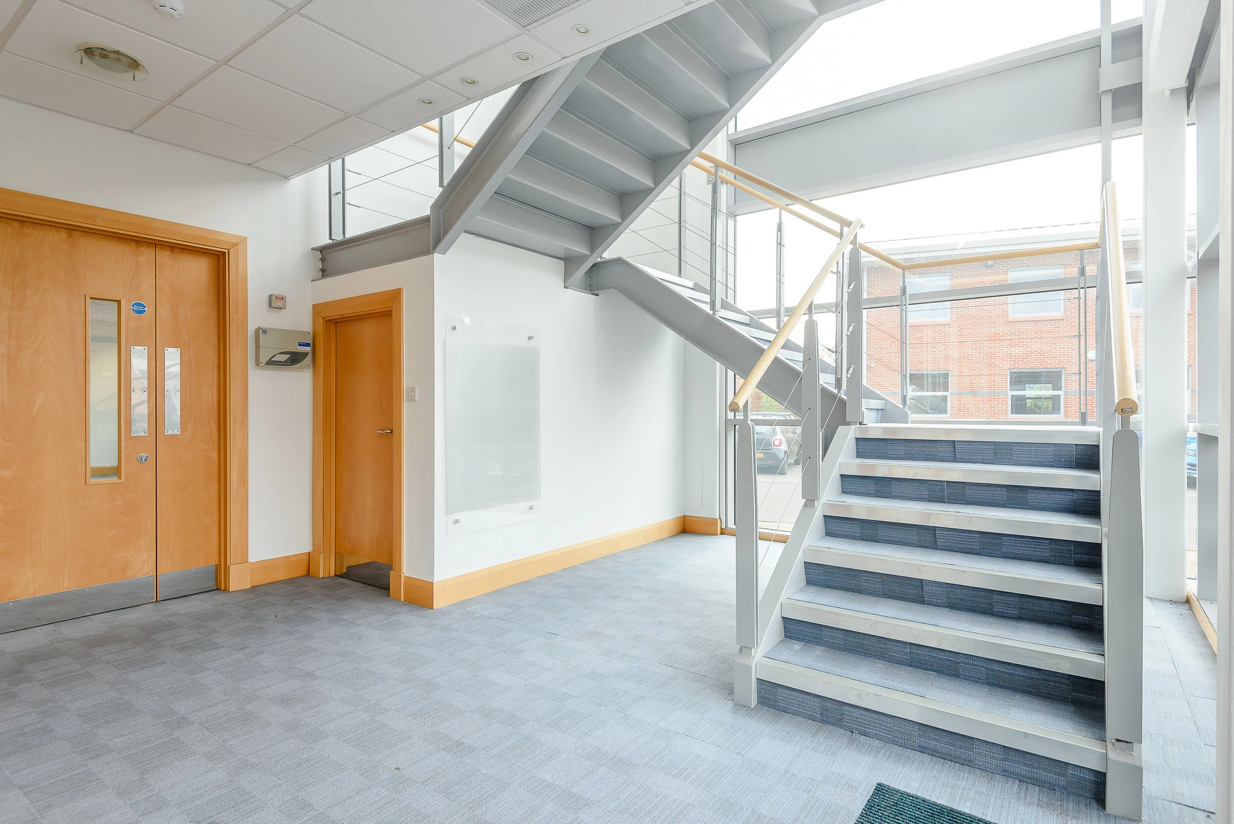Bright staircase and reception